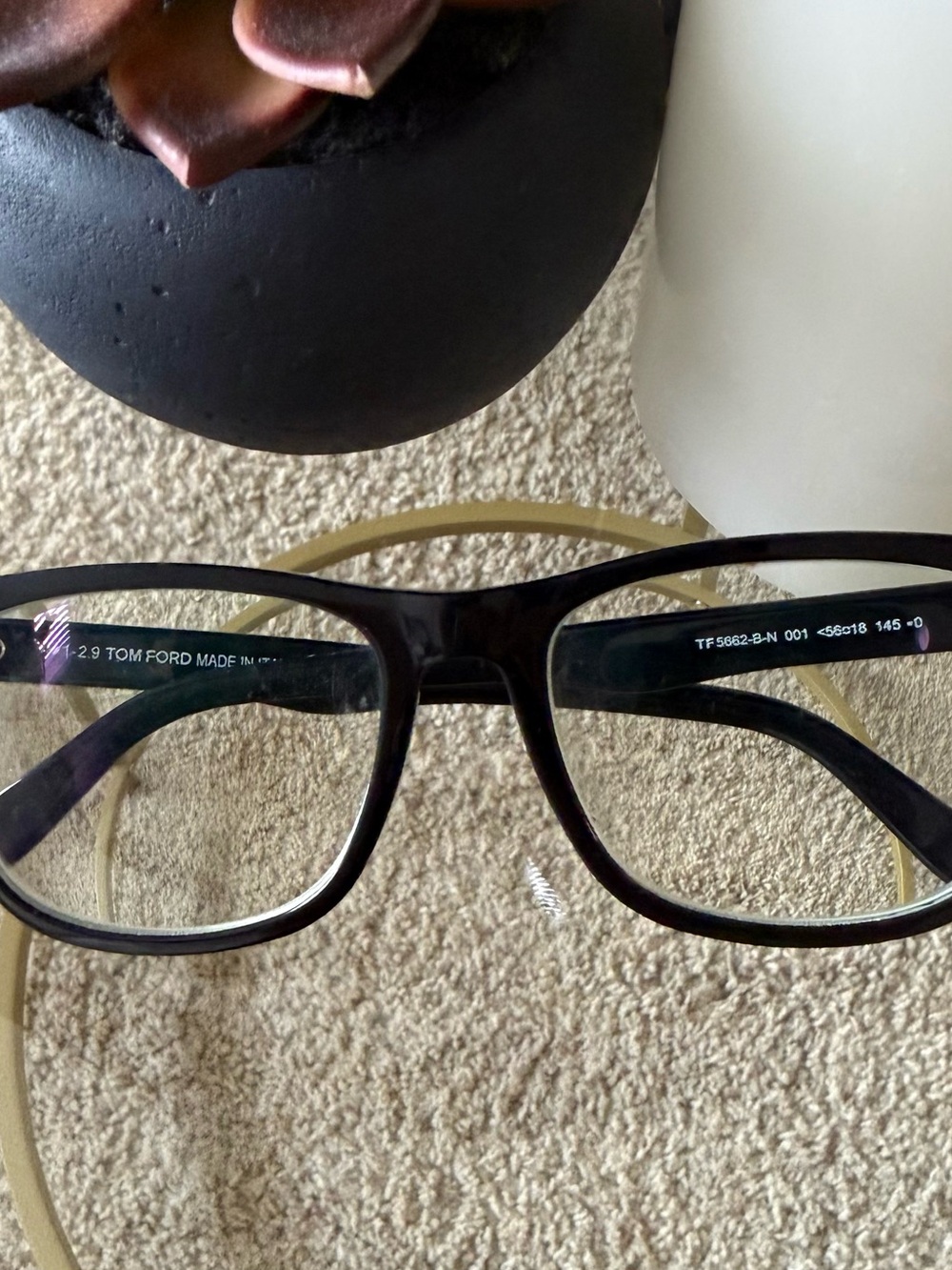 Tom Ford Men’s Dark Tortoiseshell Rectangular Glasses